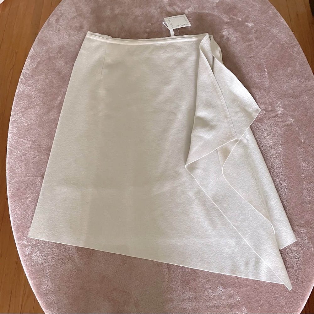 NWT Asymmetrical Off White Angola Skirt w/ Full Hidden Zipper